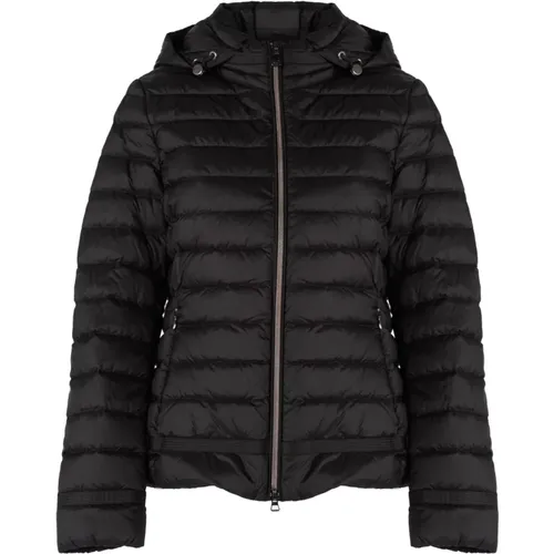 Figurbetonte Jacke mit abnehmbarer Kapuze , Damen, Größe: 3XS - Geox - Modalova