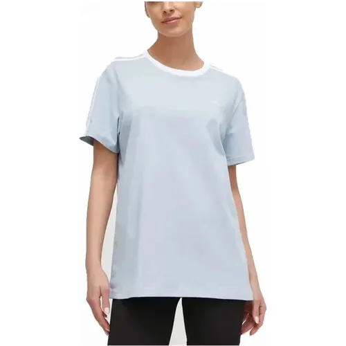 Streifen T-Shirt , Damen, Größe: M - Adidas - Modalova