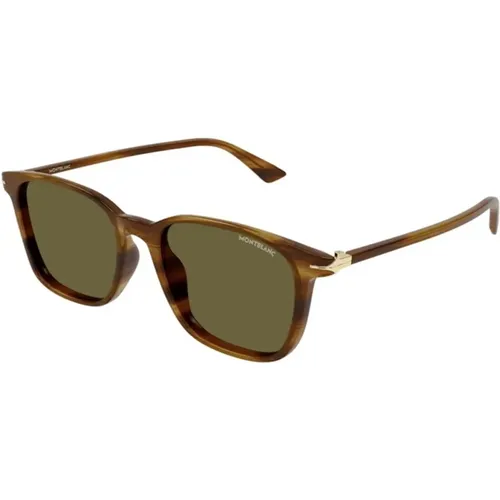 Brauner Rahmen Braune Linse Sonnenbrille - Montblanc - Modalova