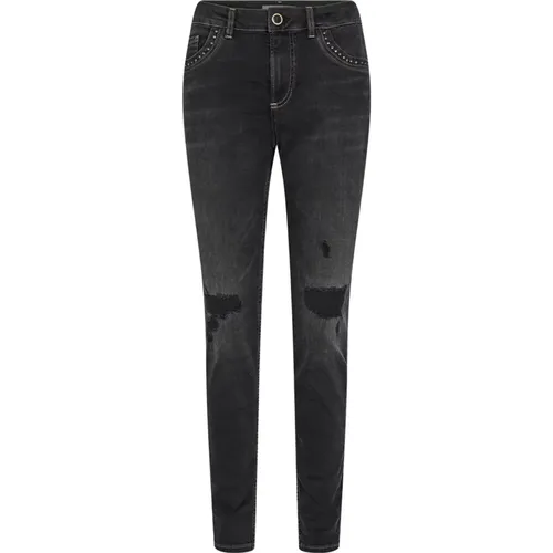 Stilvolle Mmbradford Scratch Jeans 155450 Dunkelgrau , Damen, Größe: W32 - MOS MOSH - Modalova
