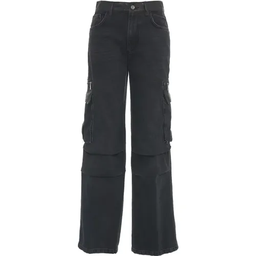 Cargo Wide Leg Jeans mit Logo-Details , Damen, Größe: W29 - Liu Jo - Modalova