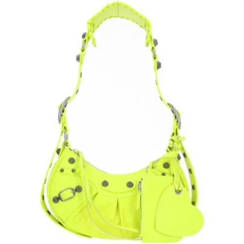 Fluorescent Arena Leather Shoulder Bag with Studs and Buckles , female, Sizes: ONE SIZE - Balenciaga - Modalova