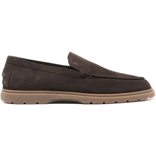 Braune Wildleder Slip-On Flache Schuhe , Herren, Größe: 41 EU - TOD'S - Modalova