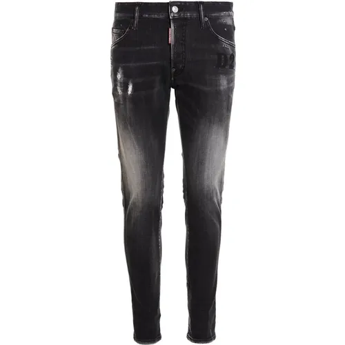 Slim Fit Schwarze Jeans , Herren, Größe: L - Dsquared2 - Modalova