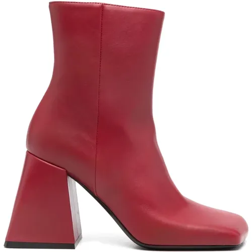 Leather Ankle Boots with Mid Heels , female, Sizes: 6 UK, 8 UK, 4 UK, 7 UK, 5 UK - Vic Matié - Modalova