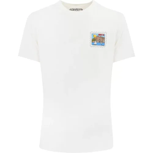 Ibiza Postkarten-Druck T-Shirt Weiß - MC2 Saint Barth - Modalova