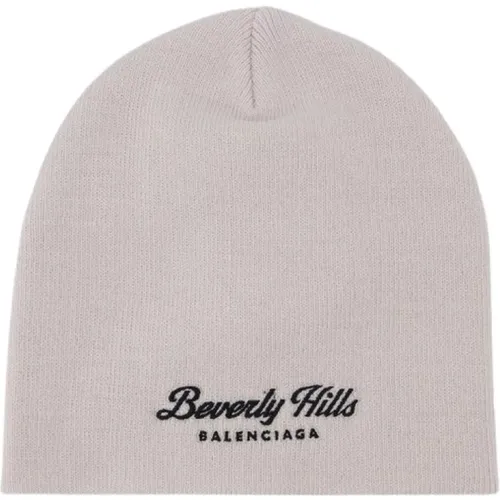 Weiße Woll Beanie Mütze , Damen, Größe: M - Balenciaga - Modalova