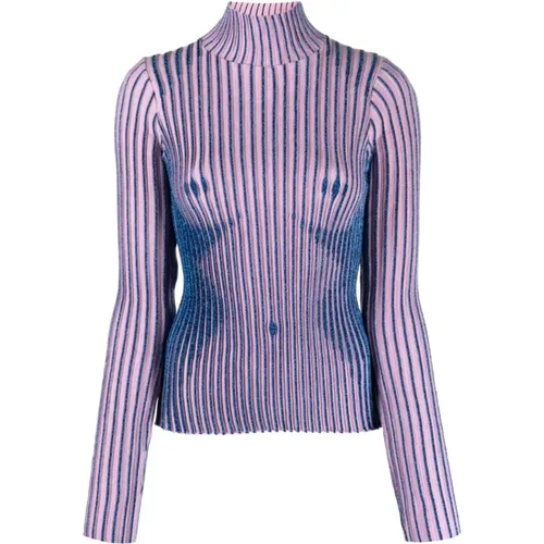 Striped T-shirt with Trompe loeil Print , female, Sizes: S - Jean Paul Gaultier - Modalova