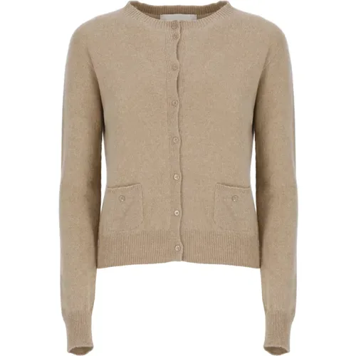 Cashmere Cardigan Round Neck Sweater , female, Sizes: M - Vanisé - Modalova