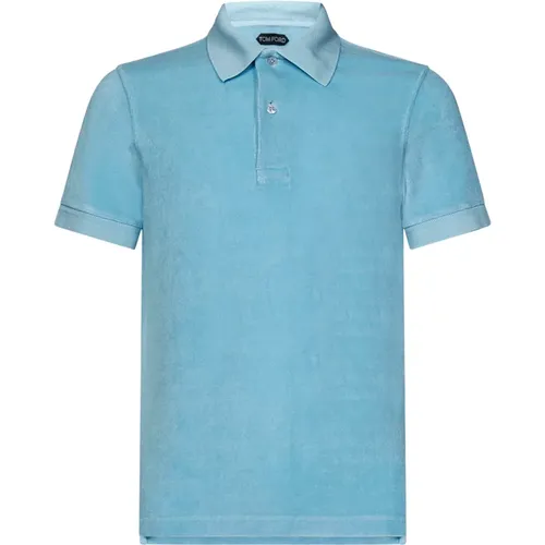 Blaue T-Shirts und Polos , Herren, Größe: M - Tom Ford - Modalova