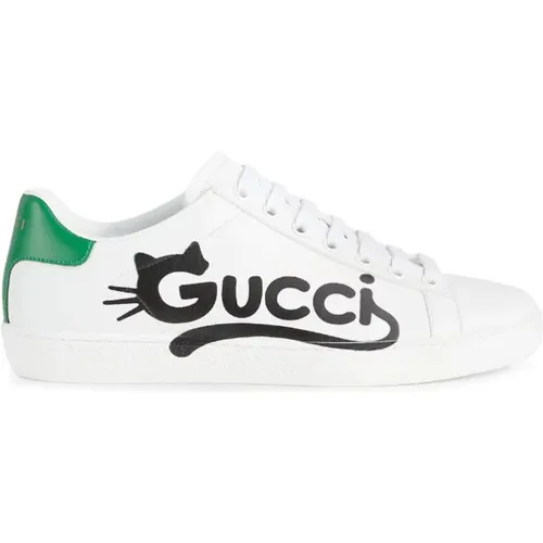 Ace kitten-logo low-top sneakers , female, Sizes: 4 UK - Gucci - Modalova