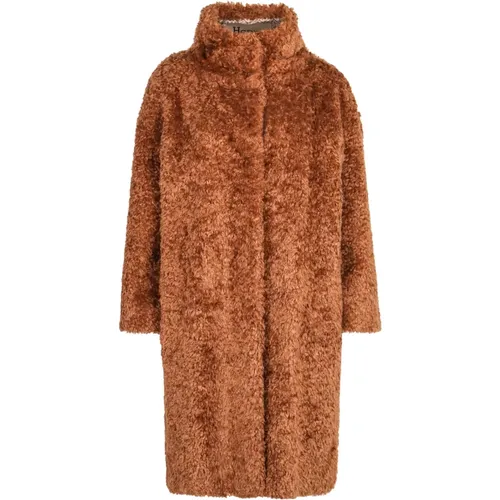 Faux Fur Coat mit Seitentaschen , Damen, Größe: L - Herno - Modalova