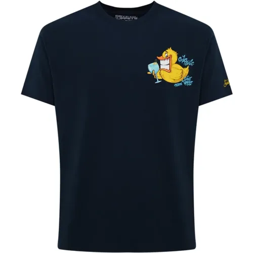 Ducky Gin Tonic Heart Print T-shirt , male, Sizes: L, S - MC2 Saint Barth - Modalova