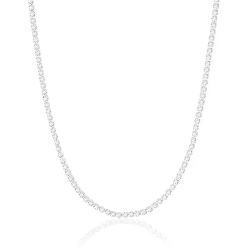 Rhodinierte Silberkette mit Weißen Zirkonia , Damen, Größe: M - Sif Jakobs Jewellery - Modalova