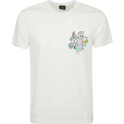Slim Fit T-Shirt mit Ghost-Print , Herren, Größe: S - Paul Smith - Modalova