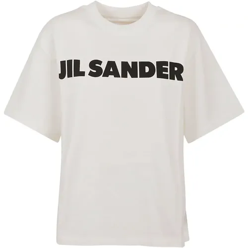 Neutrales T-Shirt mit bedrucktem Logo , Herren, Größe: M - Jil Sander - Modalova