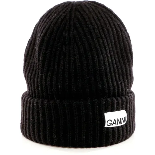 Warme Wollmischung Beanie Mütze - Ganni - Modalova