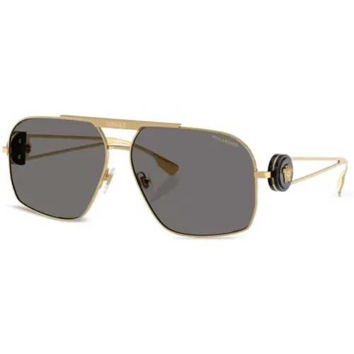 Schwarze Sonnenbrille mit Original-Etui , Herren, Größe: 62 MM - Versace - Modalova