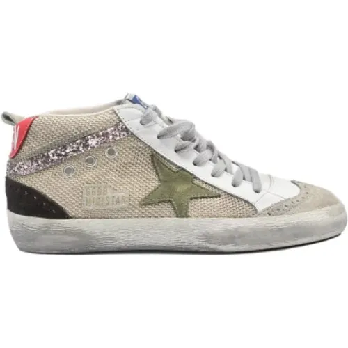 White Green Olive Star Sneakers , female, Sizes: 6 UK - Golden Goose - Modalova