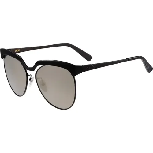 Stilvolle Sonnenbrille Schwarz Gold Spiegel - MCM - Modalova