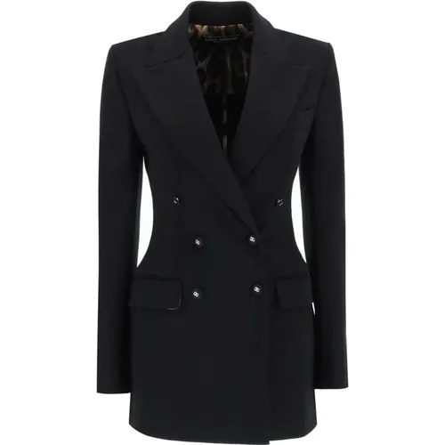 Slim Fit Jacket with Peak Lapels , female, Sizes: XS, M, S - Dolce & Gabbana - Modalova