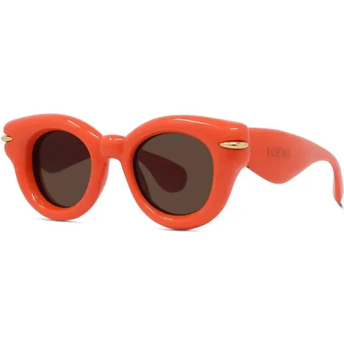 Round Nylon Sunglasses Inflated Model , female, Sizes: 46 MM - Loewe - Modalova