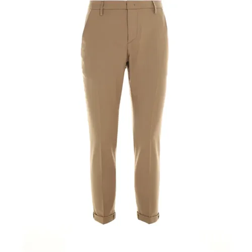 Camel Wool Blend Slim Cut Trousers , male, Sizes: W33, W36, W30, W31 - Dondup - Modalova