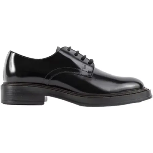 Shiny Leather Lace-up Derby Shoes , male, Sizes: 9 UK - TOD'S - Modalova