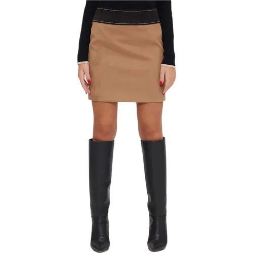 Suede Mini Skirt , female, Sizes: XS - Moschino - Modalova