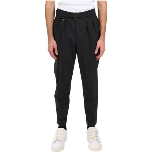 Wool blend pleated trousers , male, Sizes: S, 2XL, M, L, XL - Paolo Pecora - Modalova