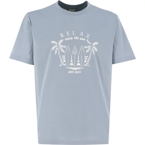 Luxuriöses Giza Baumwoll Crewneck T-Shirt , Herren, Größe: L - Eleventy - Modalova