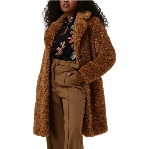 Faux Fur Shearling Jacken Camel , Damen, Größe: S - Giacomo - Modalova