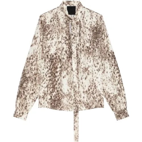 Leopard Print Silk Blouse , female, Sizes: M, S - Givenchy - Modalova