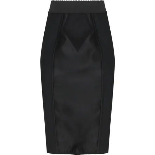 Marquisette Satin Corsetry Skirt , female, Sizes: S, M - Dolce & Gabbana - Modalova