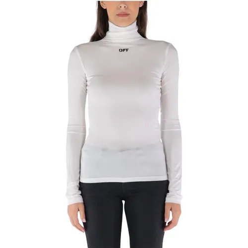 Off , Stylischer Logo Print Sweater , Damen, Größe: M - Off White - Modalova