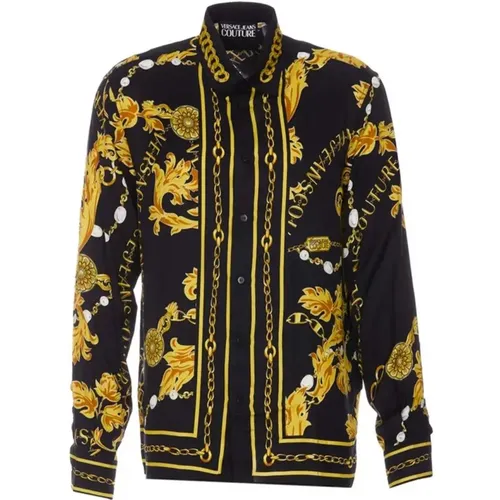 Schwarze Hemden für Männer Aw23 , Herren, Größe: L - Versace Jeans Couture - Modalova