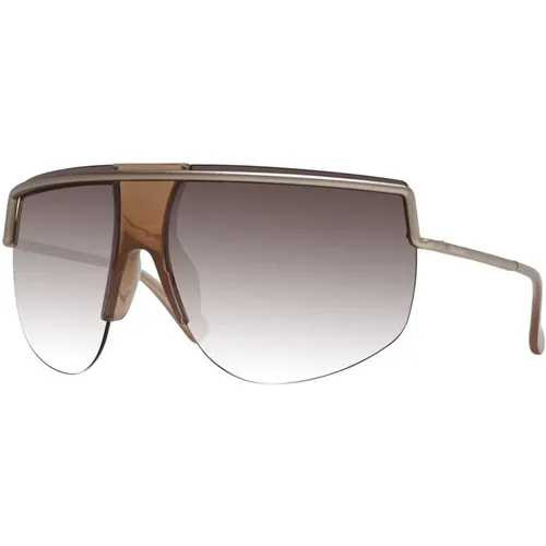 Goldene Aviator-Sonnenbrille mit Braunen Verlaufsgläsern - Max Mara - Modalova