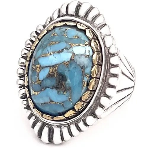 Turquoise Mohave Blue Silver Ring , unisex, Sizes: 58 MM - Jalan Jalan - Modalova