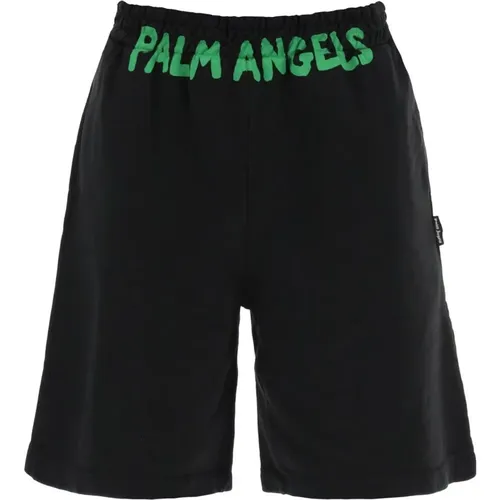 Sporty Bermuda Shorts With Logo , male, Sizes: M - Palm Angels - Modalova