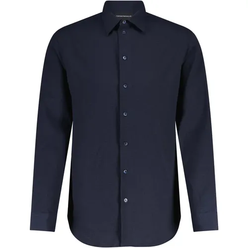 Crinkle-Design Shirt , male, Sizes: 2XL - Emporio Armani - Modalova