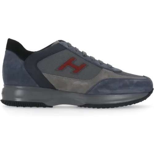 Blaue Wildleder-Sneakers mit Iconic H , Herren, Größe: 39 EU - Hogan - Modalova