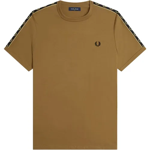 Authentic Ringer Tee with Laurel Crown Sleeves , male, Sizes: M, L, 2XL, XL - Fred Perry - Modalova