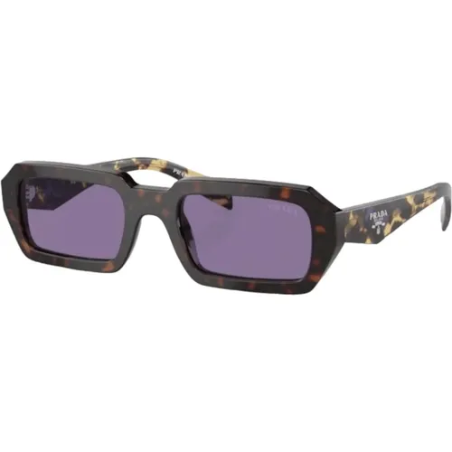 Rectangular Sunglasses Purple Mirrored Silver , female, Sizes: 52 MM - Prada - Modalova