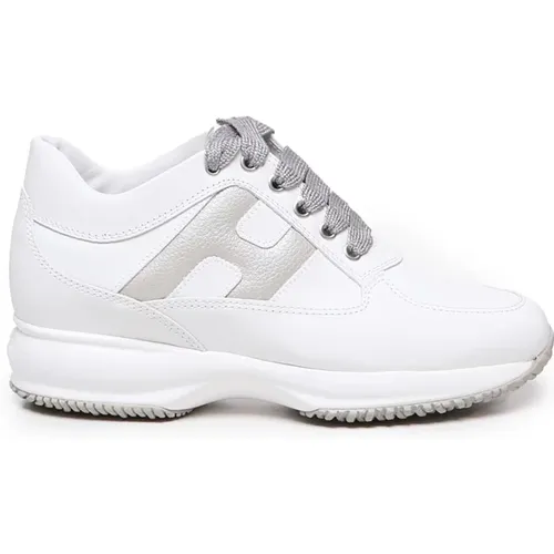 Weiße Ledersneakers mit Glitzerndem Seiten-H,Sneakers - Hogan - Modalova