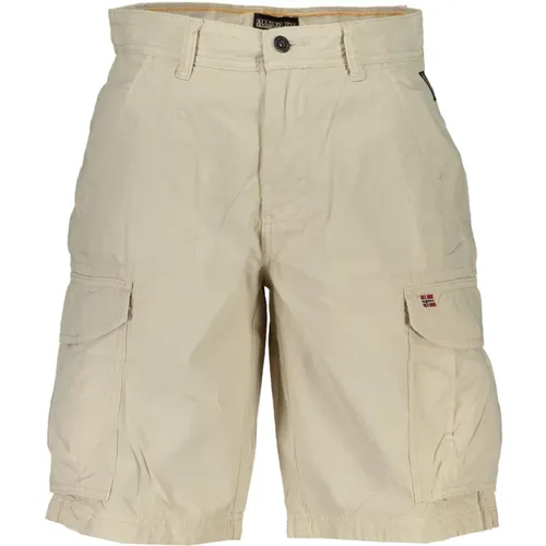 Bermuda Shorts mit Stickerei , Herren, Größe: W32 - Napapijri - Modalova