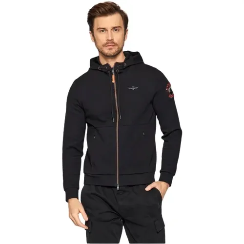 Adjustable Hooded Zip Sweatshirt , male, Sizes: 2XL, 3XL, M, L - aeronautica militare - Modalova