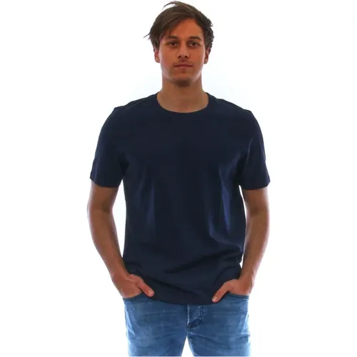 Baumwoll-Crew-Neck-T-Shirt in Blau - Altea - Modalova