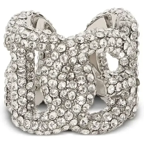 Elegant Silver Ring with Engraving , female, Sizes: S - Dolce & Gabbana - Modalova