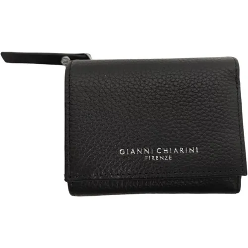 Schwarzes Trifold-Portemonnaie mit Reißverschlusstasche - Gianni Chiarini - Modalova