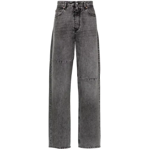 Schwarze Denim-Jeans Stonewashed Panel Design - MM6 Maison Margiela - Modalova